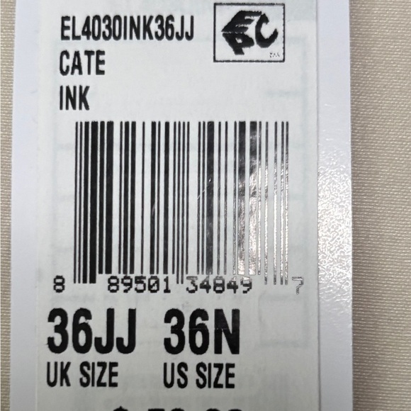 NWT Elomi Navy Blue Bra Sz 36N.  Sheer Upper Cup. Embroidered detail. - Picture 3 of 9